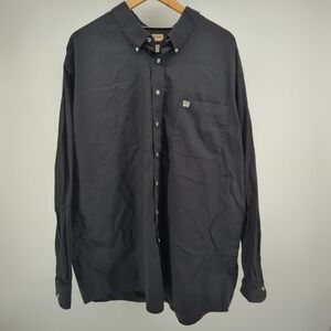 Cinch Shirt Mens XXL  Button Down Long Sleeve Black Western Rancher Cowboy
